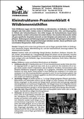 Kleinstrukturen-Praxismerkblatt 4 &ndash; Wildbienennisthilfen