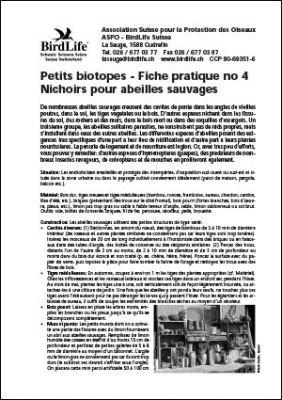 Petits biotopes &ndash; Nichoirs pour abeilles sauvages