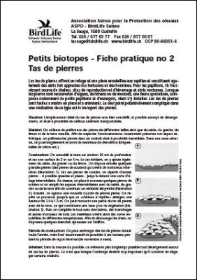 Petits biotopes &ndash; Tas de pierres